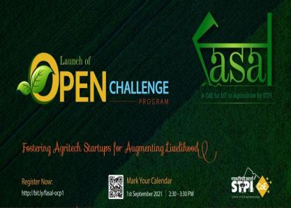 Launch of Open Challenge Program Fostering Agritech Startups for Augmenting  Livelihood (Fasal )